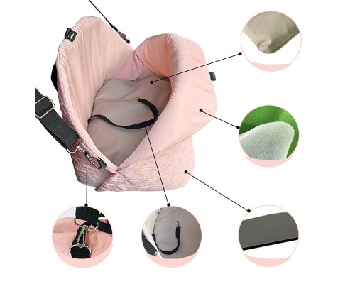 Сумка-переноска для животных S82 для собак и кошек автомобильная портативная Pink