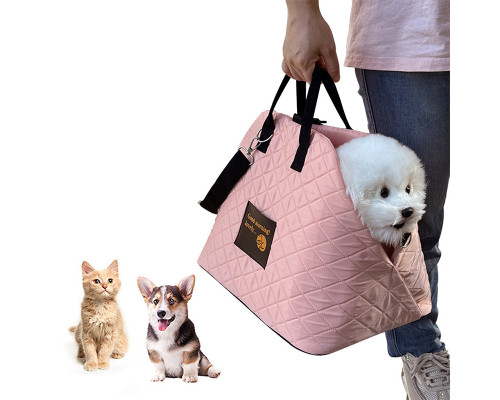 Сумка-переноска для животных S82 для собак и кошек автомобильная портативная Pink