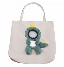 Сумка-переноска для кошек и собак 2404SXMJ3153 Динозавр холщовая Green L