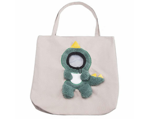 Сумка-переноска для кошек и собак 2404SXMJ3153 Динозавр холщовая Green L