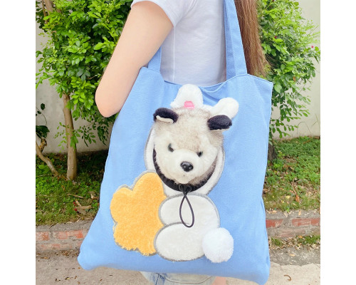 Сумка-переноска для кошек и собак 2404SXMJ3153 Кролик холщовая Blue L