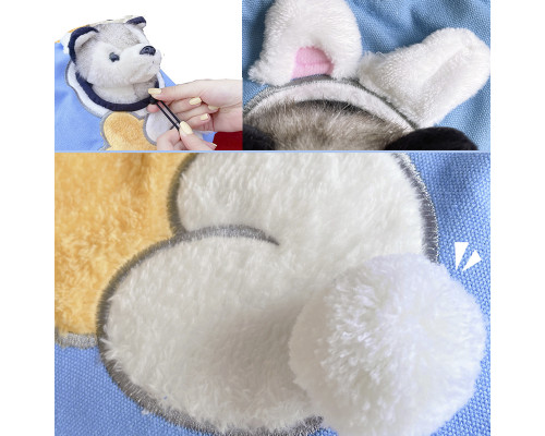 Сумка-переноска для кошек и собак 2404SXMJ3153 Кролик холщовая Blue L