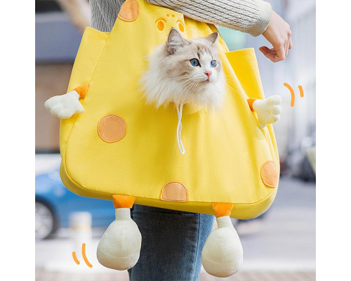 Сумка-переноска для кошек и собак 2404SXMJ3153 Сookies холщовая Yellow XL