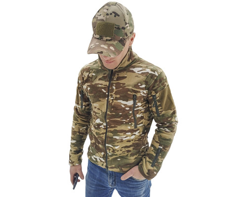 Тактическая флисовая кофта военная толстовка армейская S.archon HSD06 Camouflage CP S